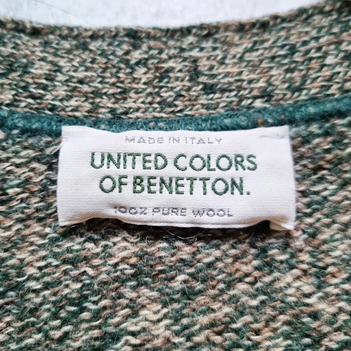 80s Italy 베네통 멀티컬러 울 가디건 L sz 상품이미지6