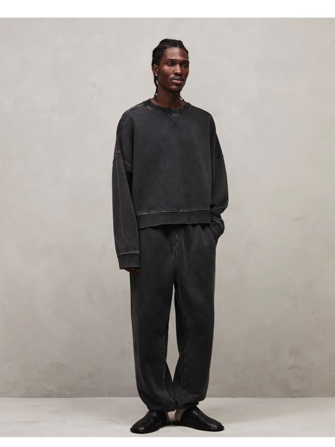 엔타이어스튜디오 스탠다드 스웨트 워시드 블랙 상품이미지3