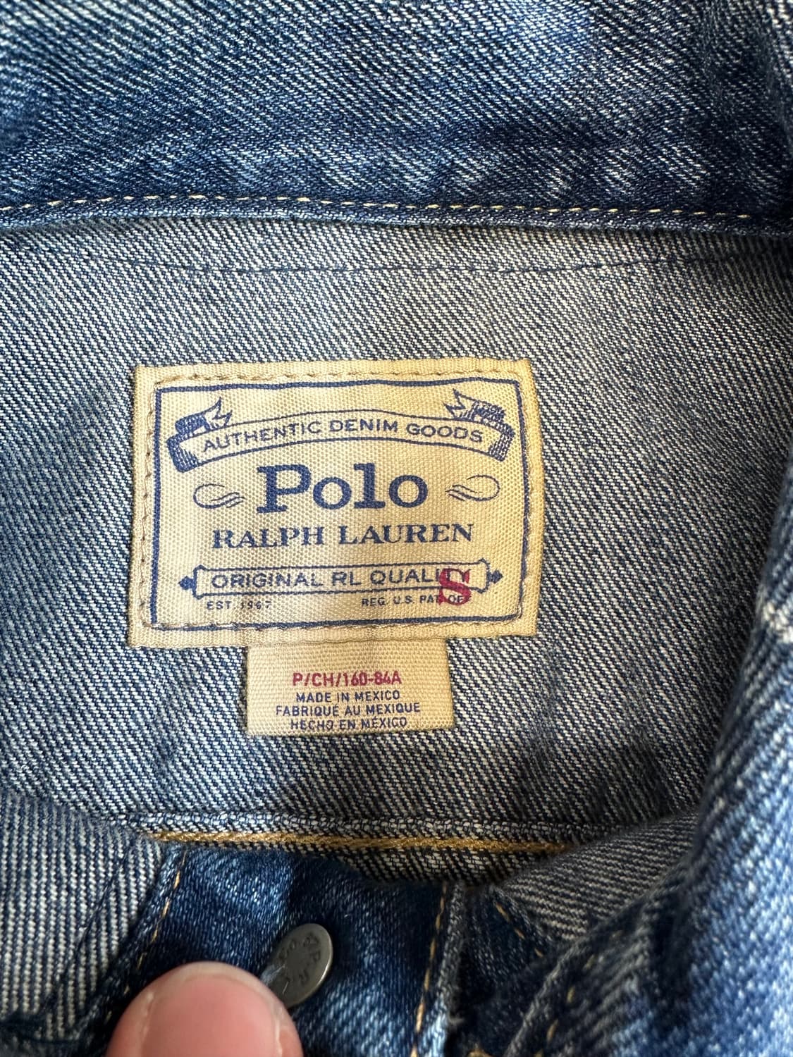 폴로 랄프로렌 패치워크 데님 자켓 S 상품이미지4