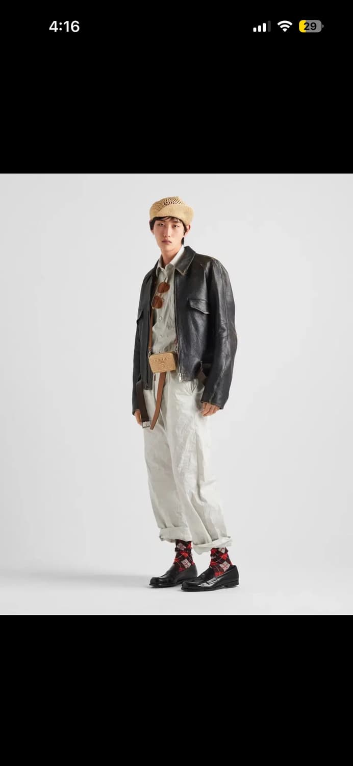 프라다 나파 벨티드 레더 자켓 42 상품이미지3