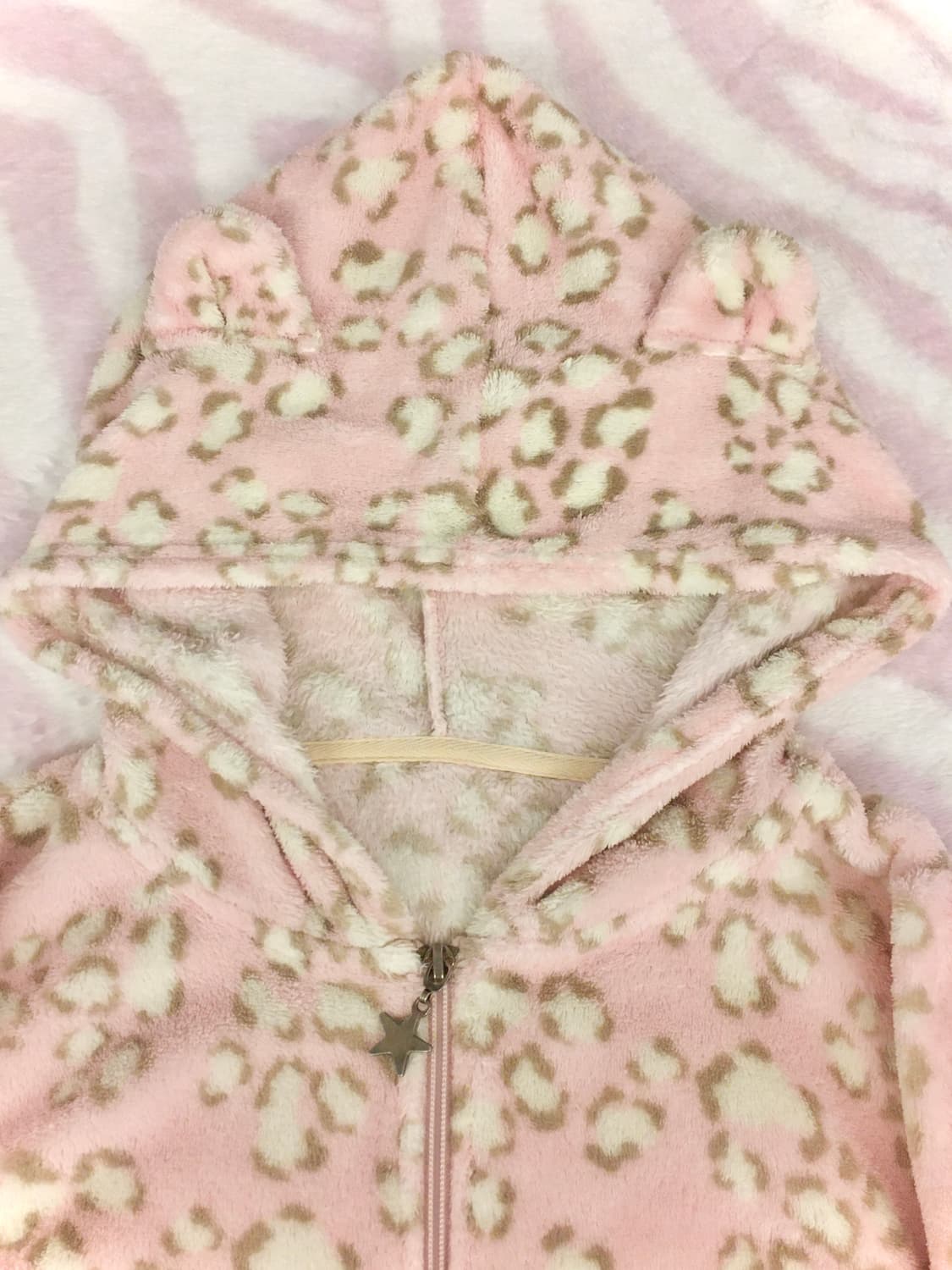 핑크 레오파드 쿠마미미 리본포켓 퍼 후드집업 히메갸루 조지후쿠 상품이미지4