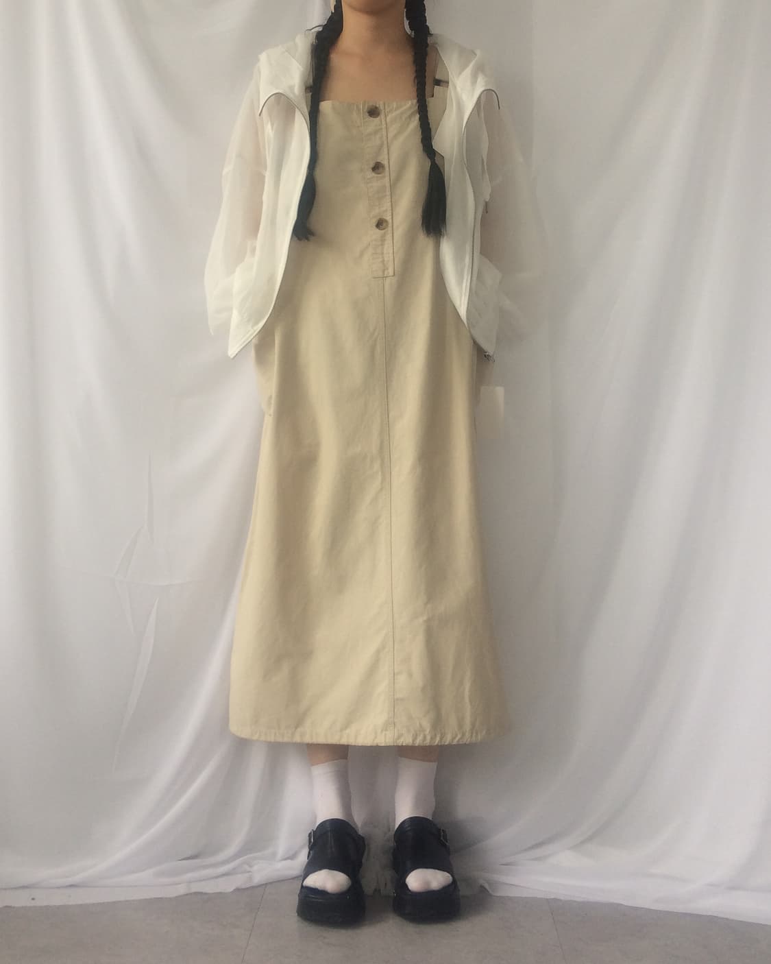 High neck see through hood zip up 상품이미지9