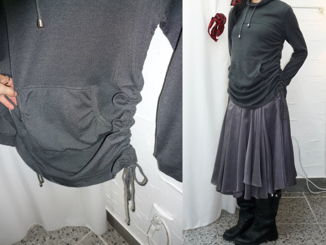 셔링 포인트 차콜 니트 상품이미지1