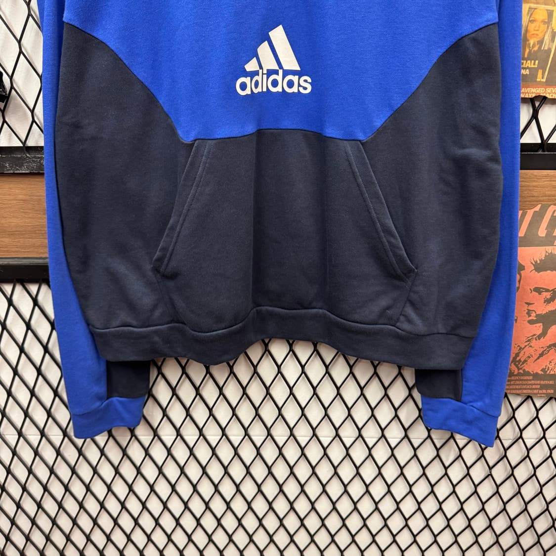 아디다스 하프집업 스웻셔츠 전면 로고 포인트 네이비 블루 상품이미지4