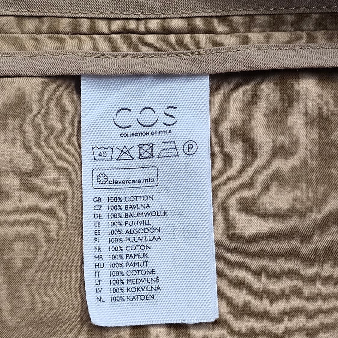 66~77/COS 코스 여성 코튼 롱 트렌치 코트 (카멜/베이지) 상품이미지7