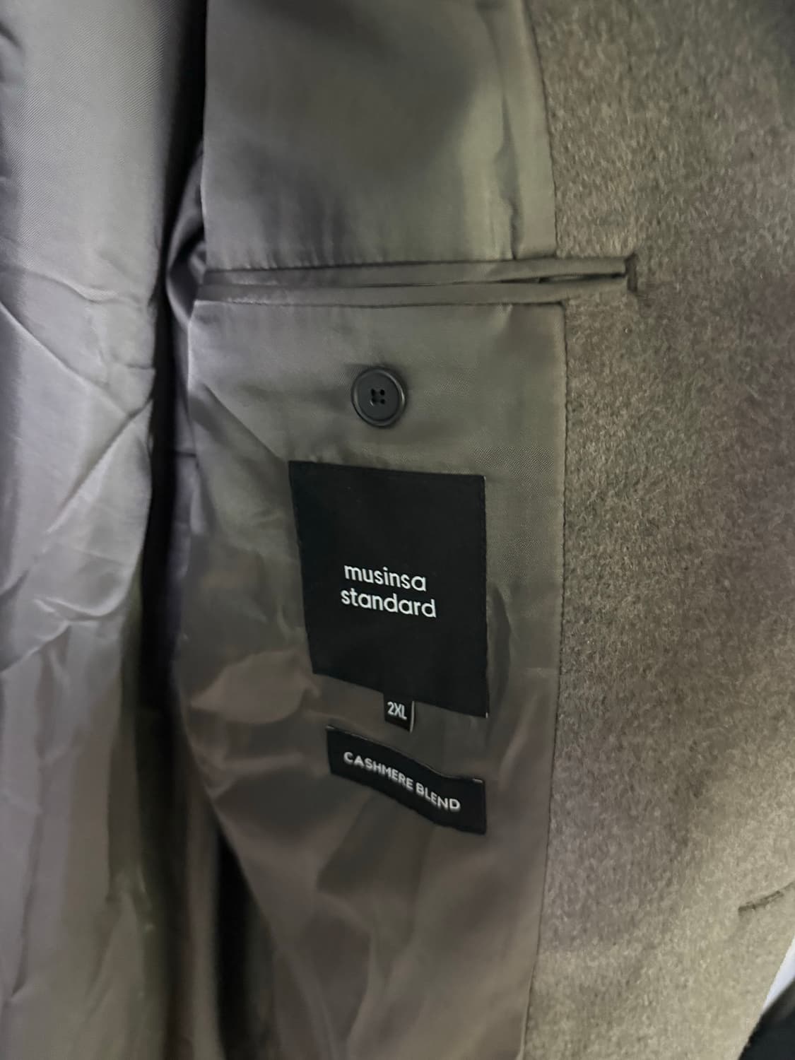 무신사스탠다드 캐시미어 블렌드 오버핏 싱글코트 2XL 토프 상품이미지7
