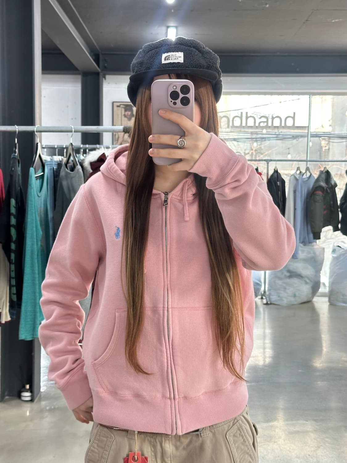 폴로랄프로렌 후드집업 딸기라떼 상품이미지2