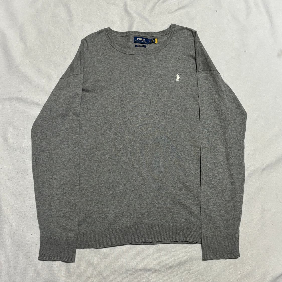 L 폴로랄프로렌 피마 코튼 그레이 니트 상품이미지2