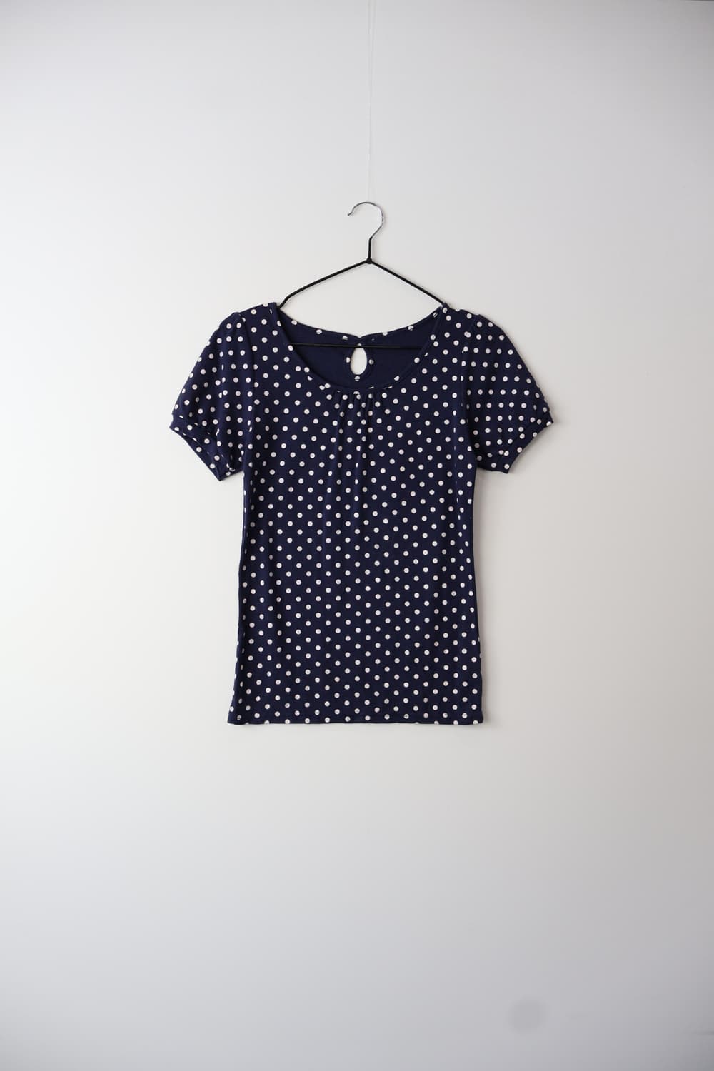Jpn Navy Dotted Short Sleeve T-Shirts 상품이미지3