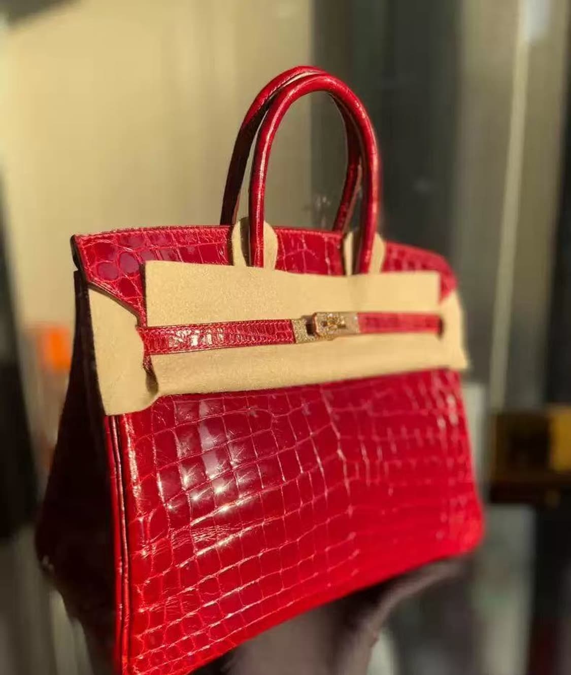 정품 에르메스 버킨백 25사이즈 닐로티쿠스 페라리 다이아몬드 VVIP 상품이미지3