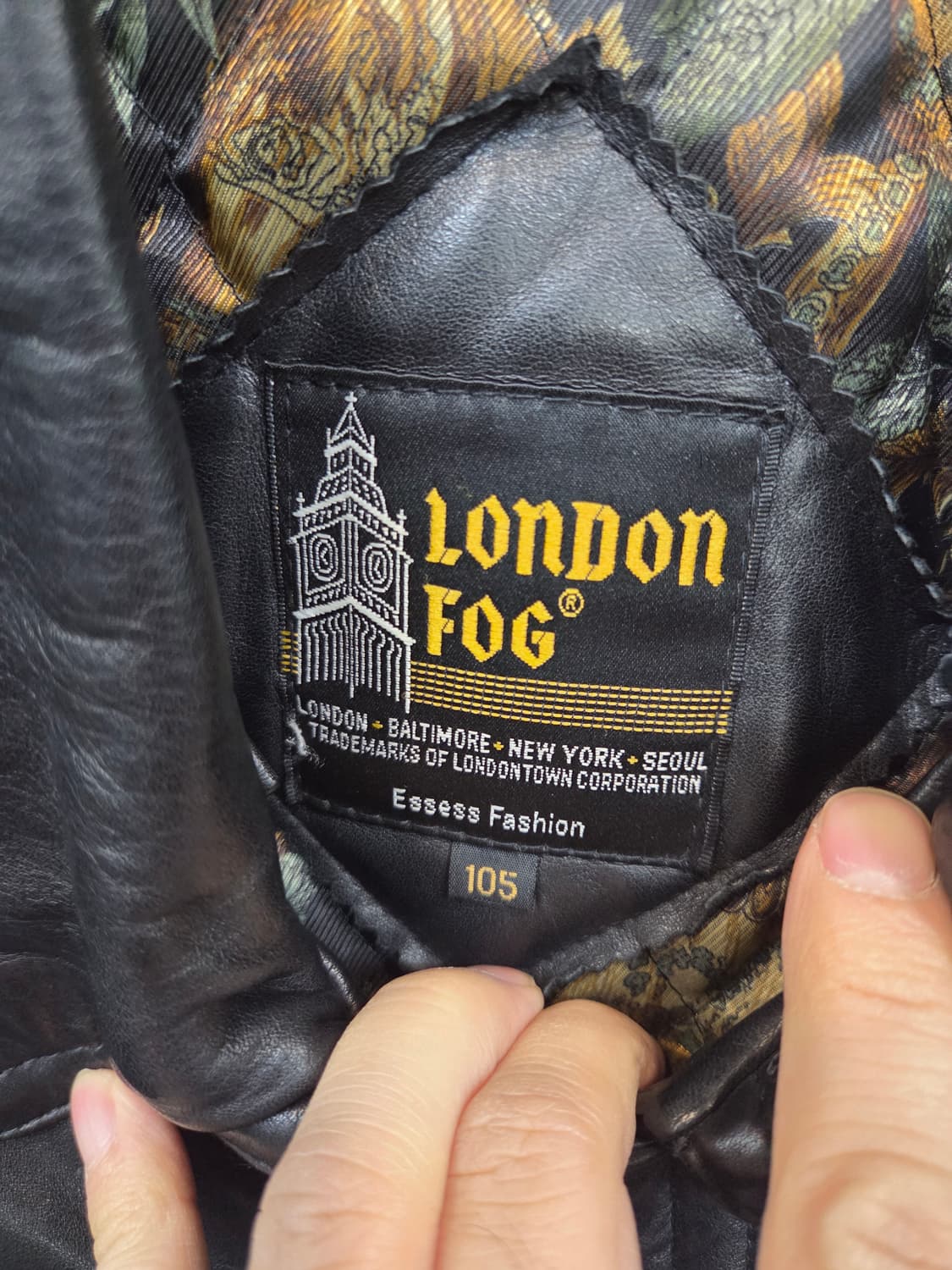 런던포그 올드스쿨 빈티지 안감누빔 소가죽 자켓 xl 상품이미지3