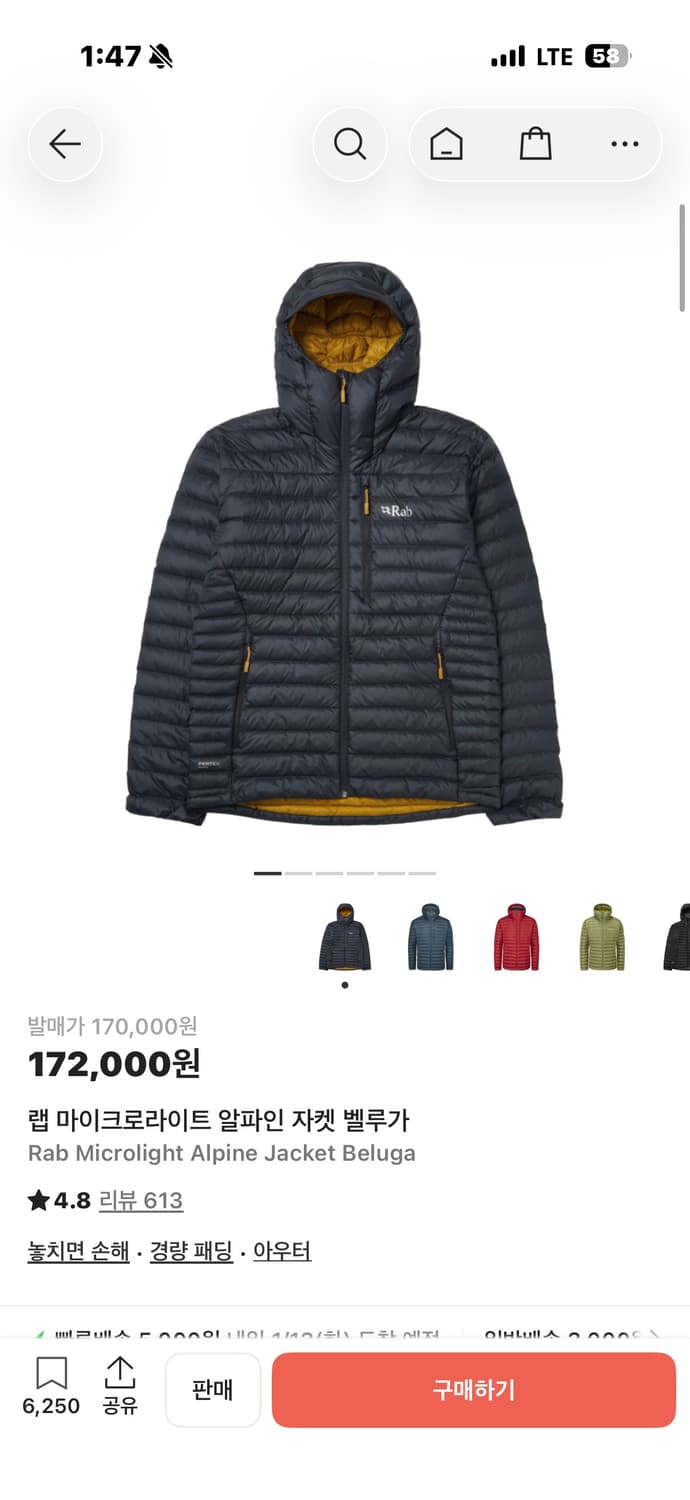 랩 마이크로라이트 알파인자켓 벨루가 상품이미지1