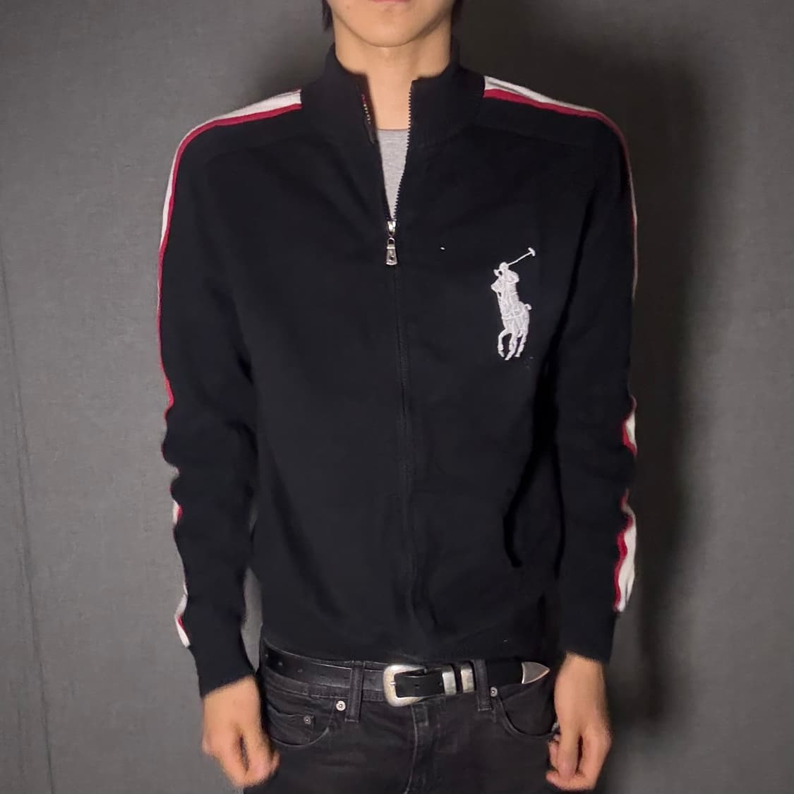 폴로 빅포니 니트집업 블랙 XL 상품이미지2