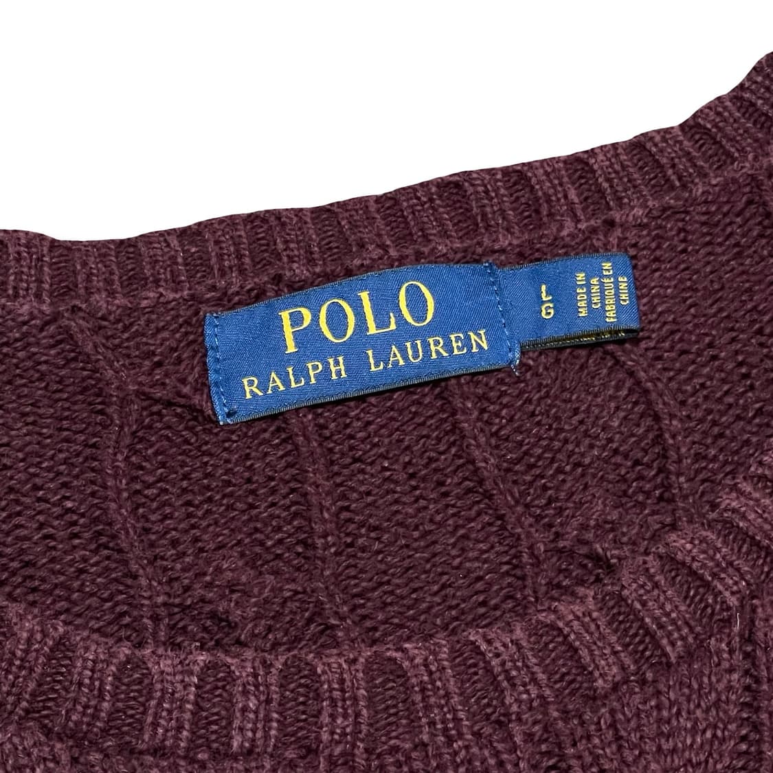 [L] 폴로 랄프로렌 꽈배기 니트 버건디 상품이미지2