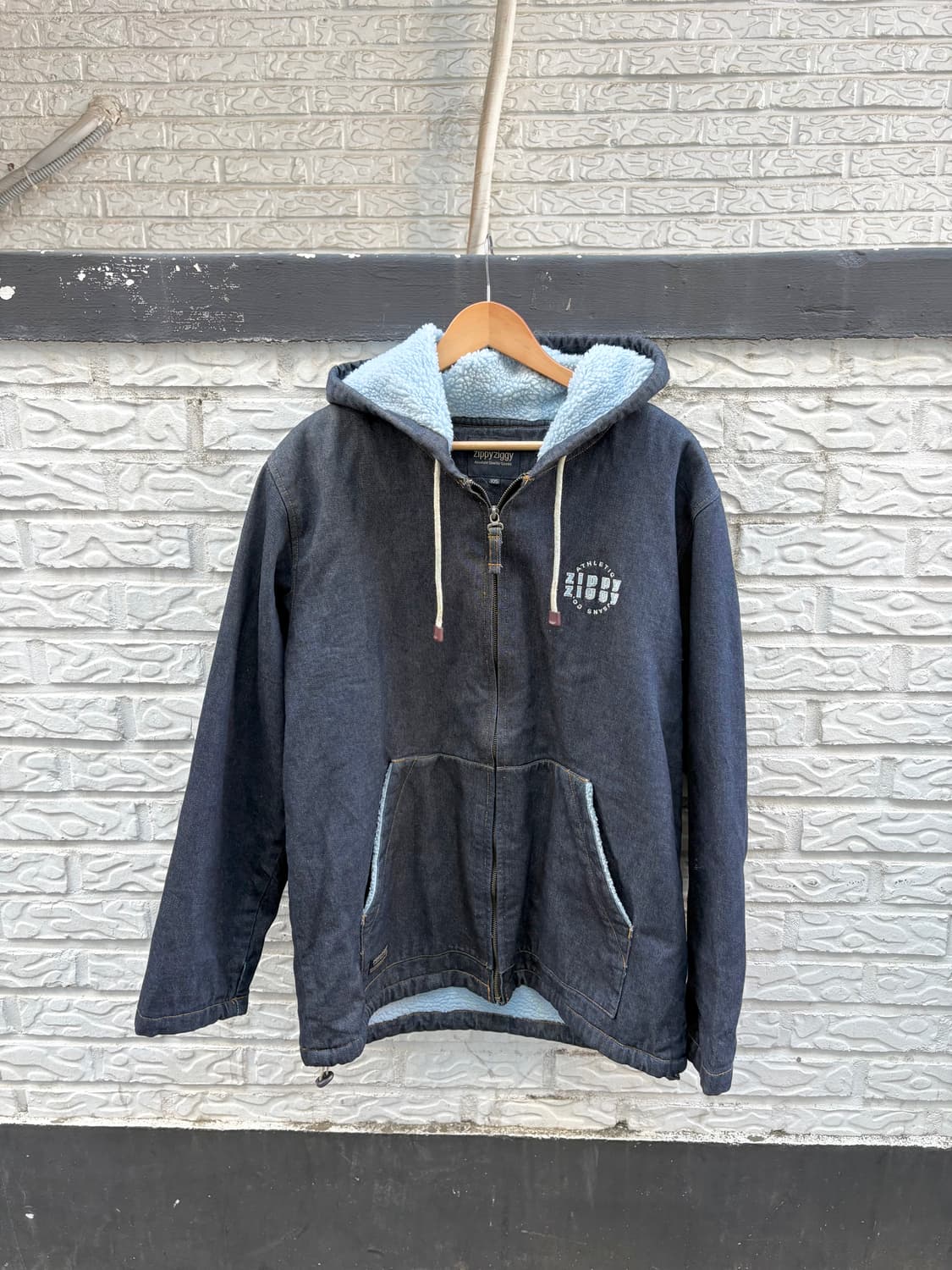 오버핏 데님 후드집업 상품이미지1