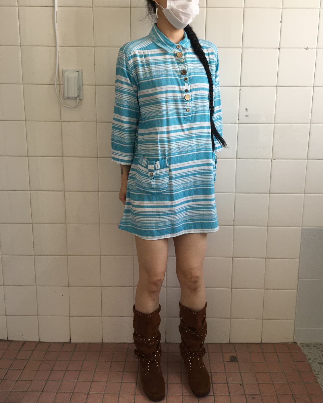 Button point stripe pattern shirt 상품이미지9