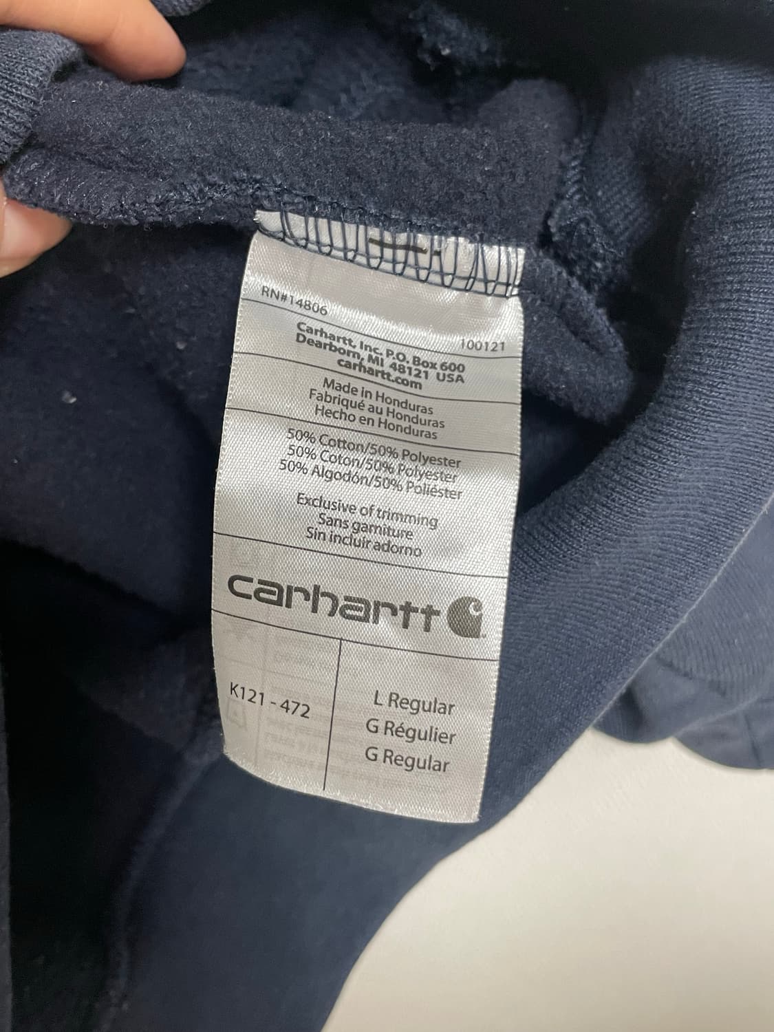 칼하트 네이비 후드 L 상품이미지4