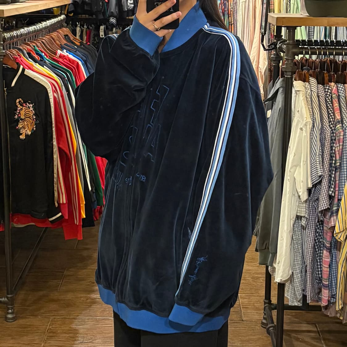 [HI] vtg 벨로아 벨벳 져지 네이비 상품이미지3