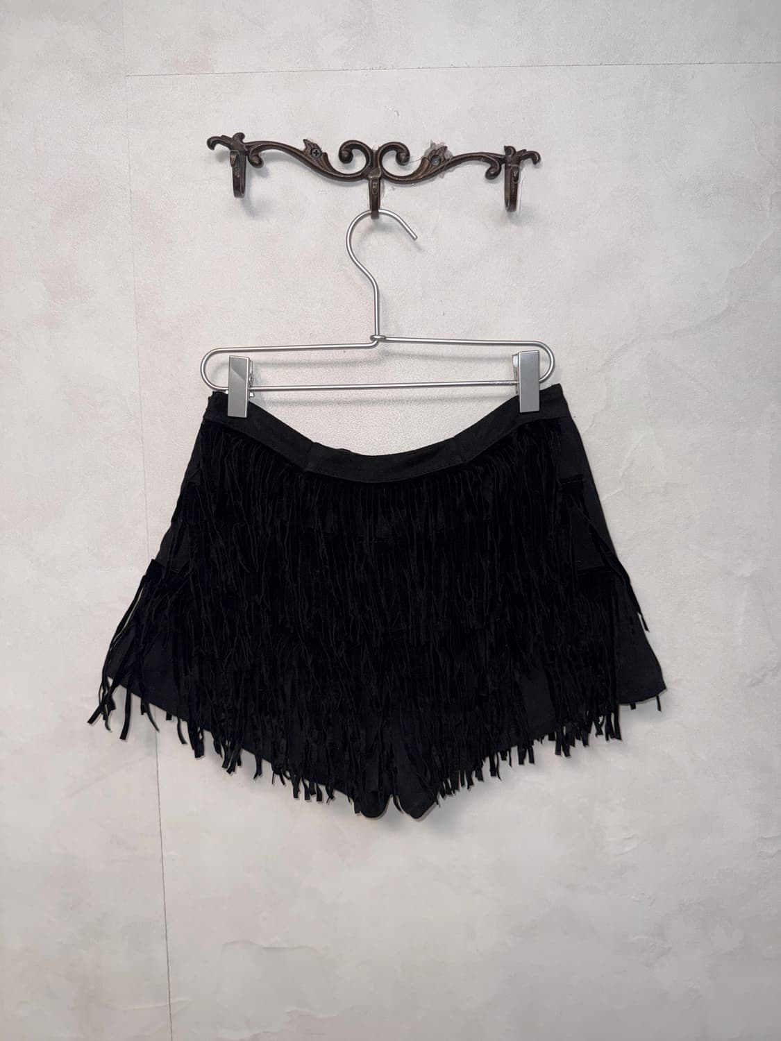 Black western suede fringe short pants 상품이미지3