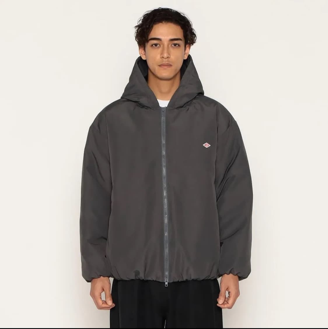 단톤 후드 다운 패딩 차콜  상품이미지1