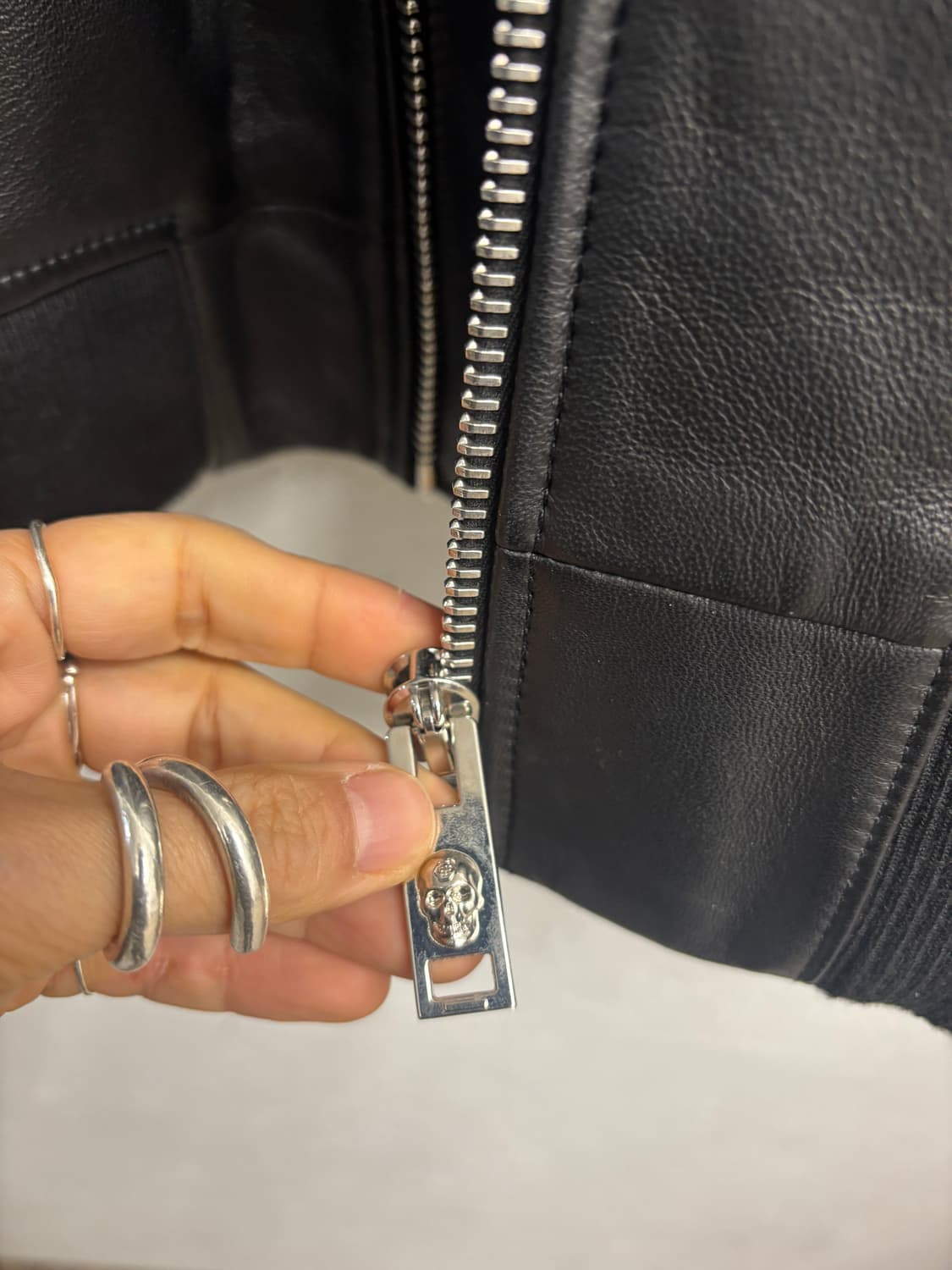 필립 플레인 스컬 레더 봄버 상품이미지4