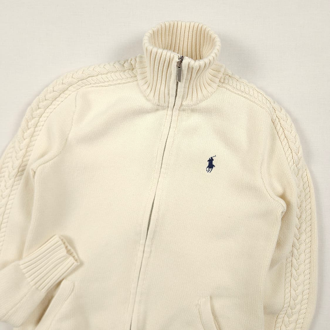 (여성XS)폴로 랄프로렌 포인트 케이블 니트 아이보리 상품이미지1