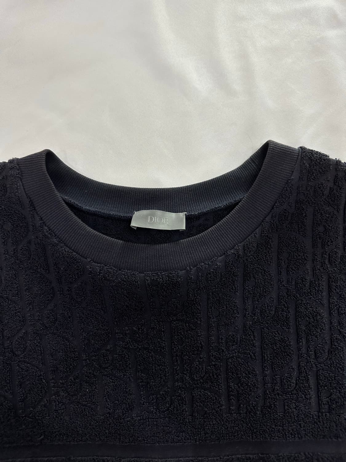 [M] DIOR 디올 오블리크 모티브 테리 반팔 티셔츠 상품이미지4
