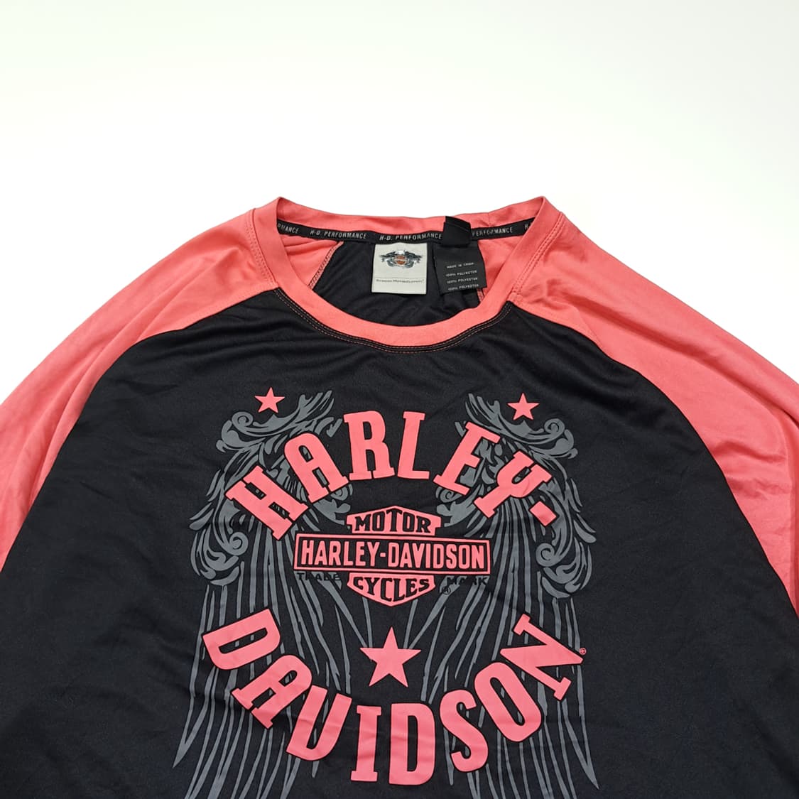 CL759 XL 할리데이비슨 윙로고 래글런 퍼포먼스 티셔츠 상품이미지2