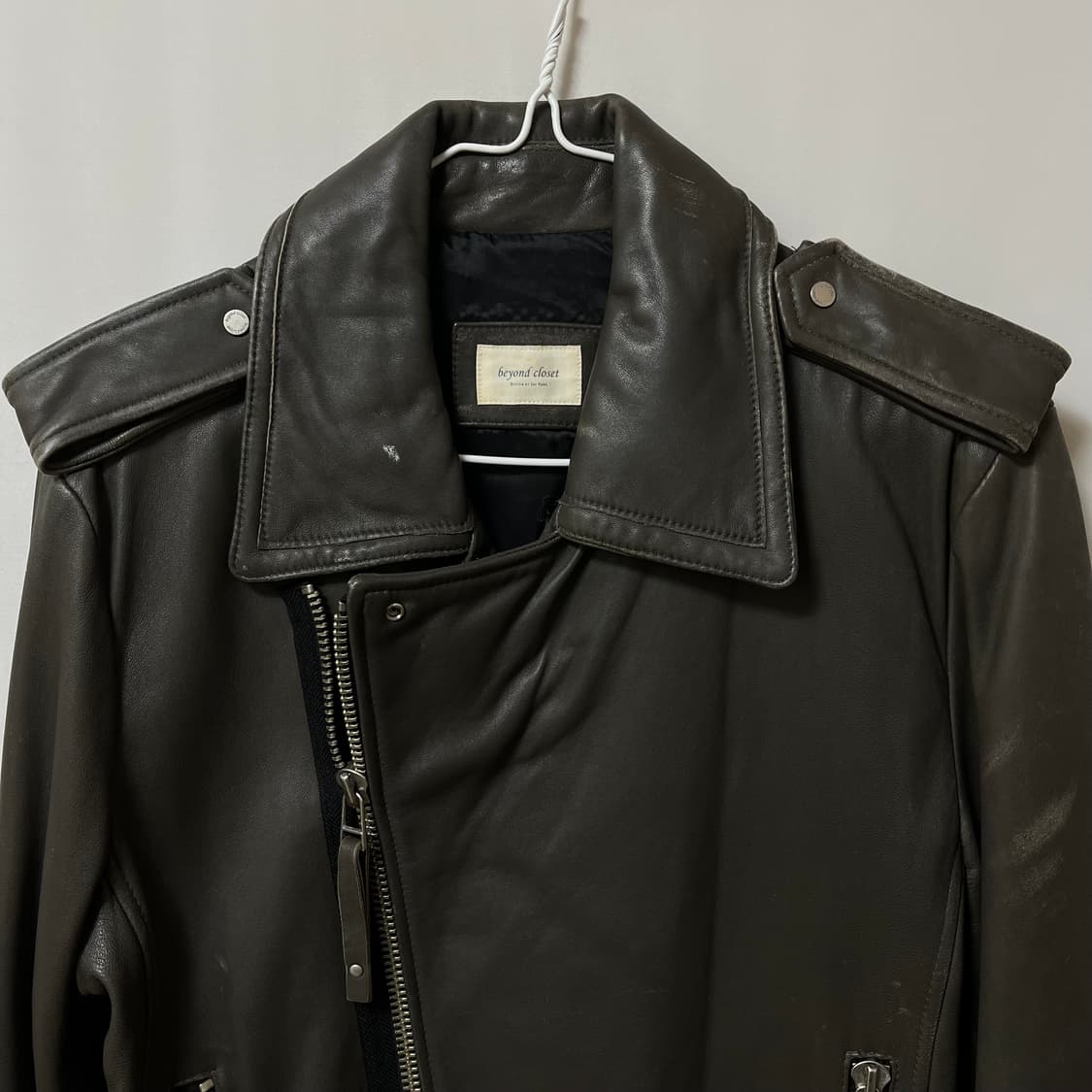 비욘드클로젯 더블 라이더 레더 가죽 자켓 S/90 상품이미지2