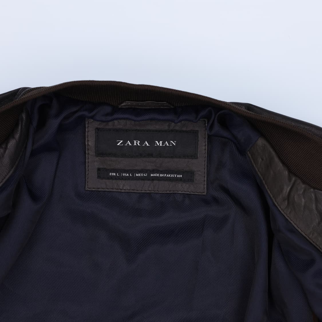 US L 자라 맨 싱글 양가죽 블루종 자켓 4167 상품이미지6