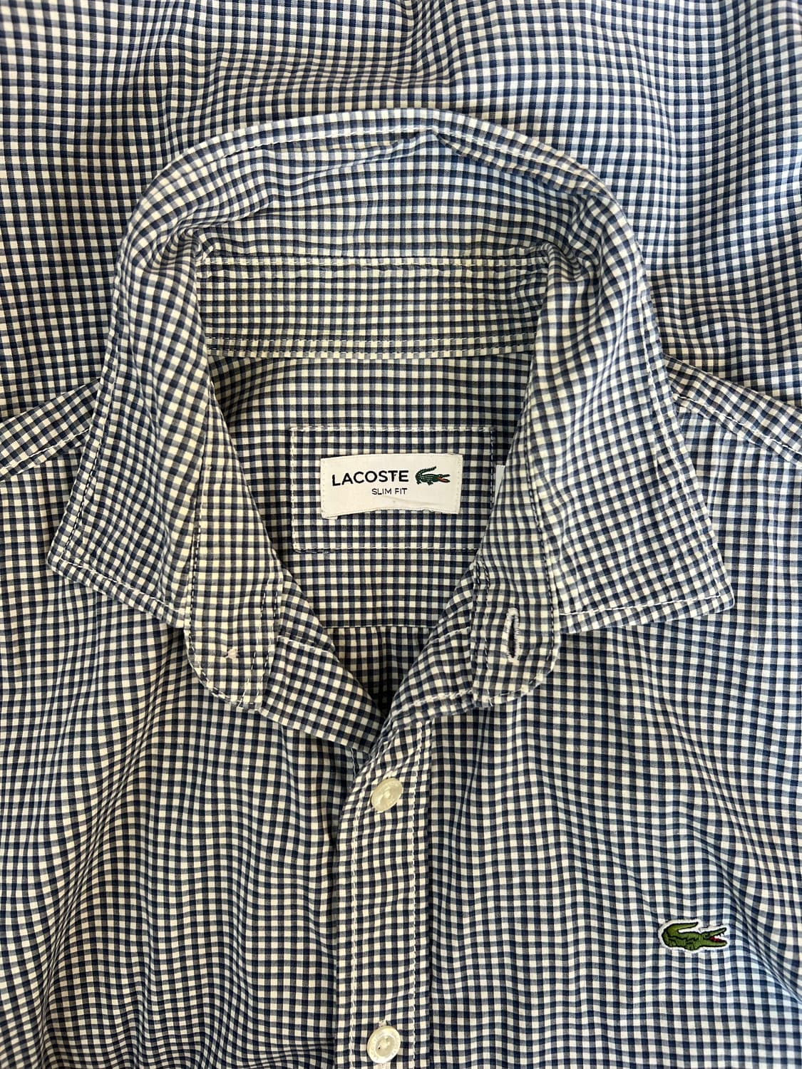 라코스테 남성 네이비체크 코튼긴팔셔츠
 상품이미지3