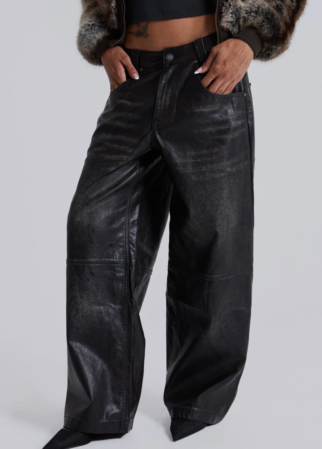 제이디드 런던 비건 레더 팬츠 상품이미지2