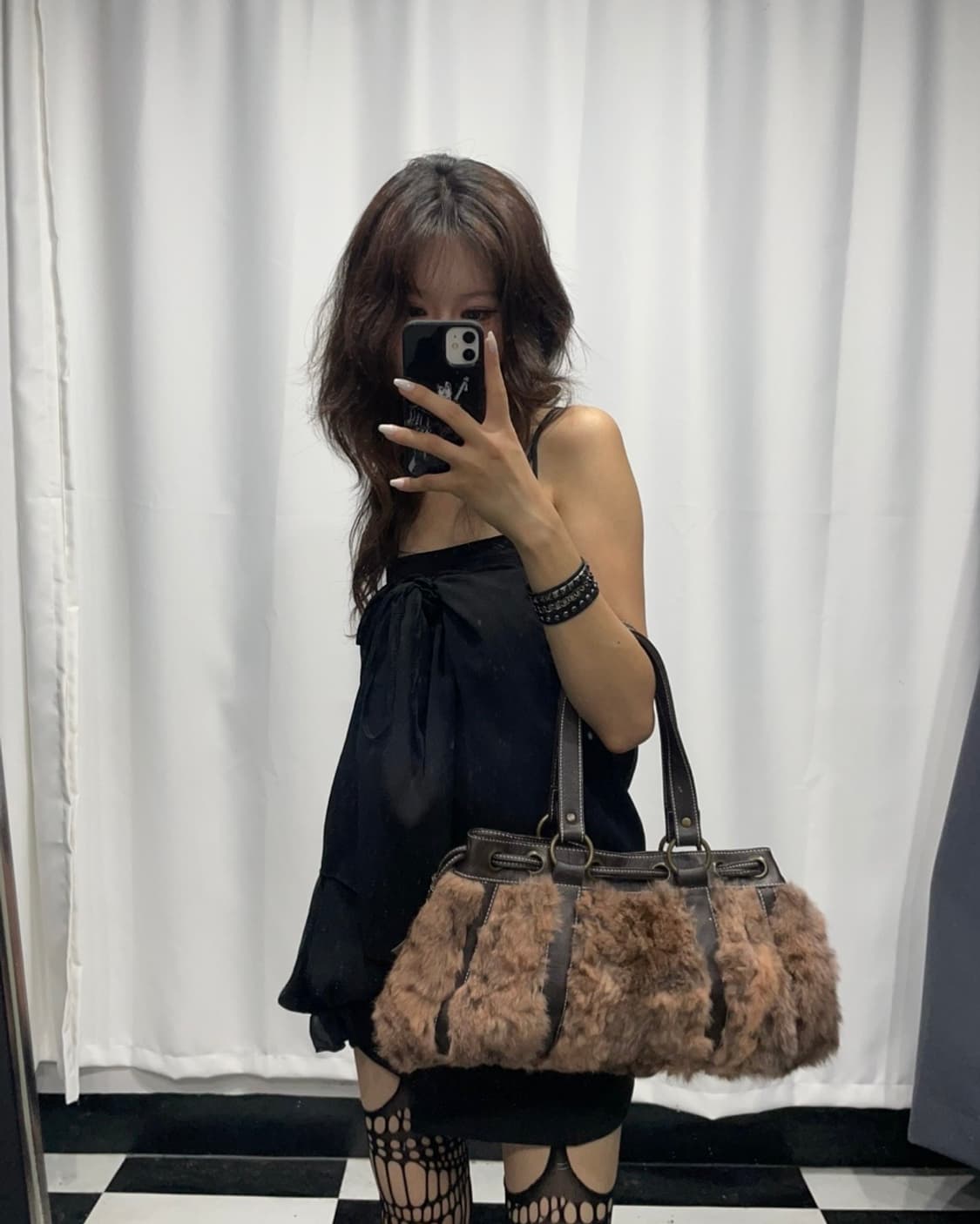 🎸브라운 퍼 숄더 백🎸 상품이미지1