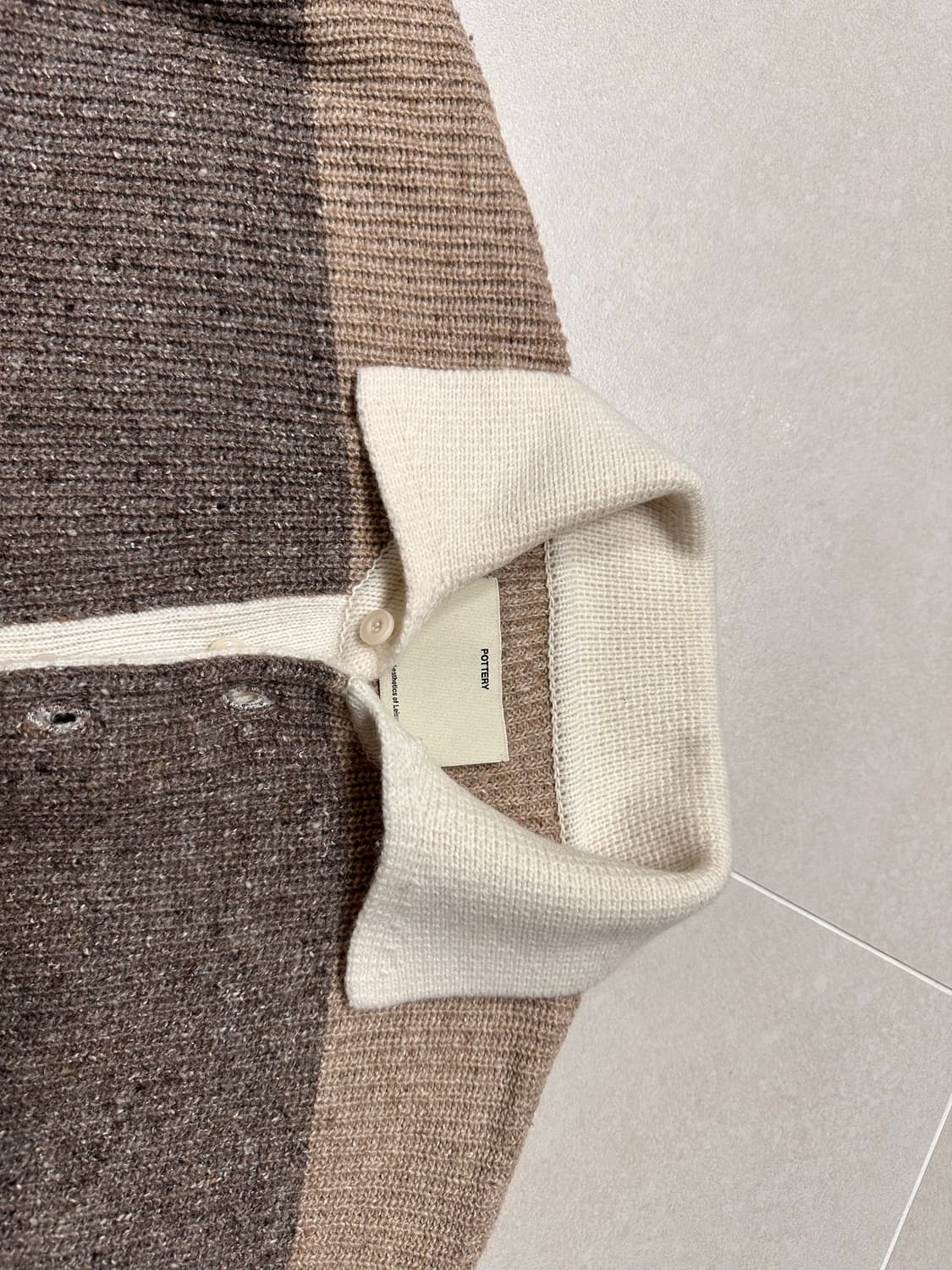 포터리 럭비니트 베이지 2사이즈 상품이미지2