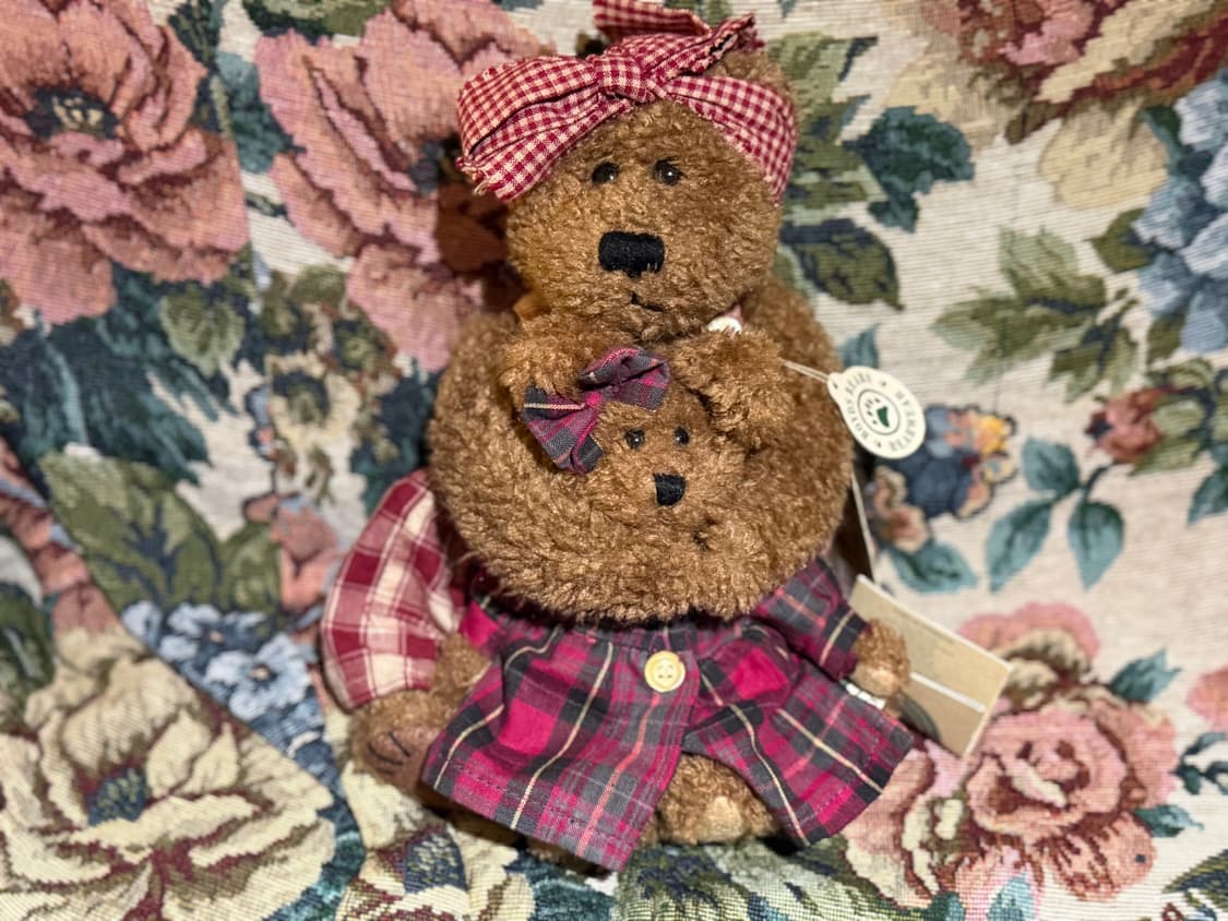 보이즈베어 체크 엄마와 딸 곰인형 세트 상품이미지1