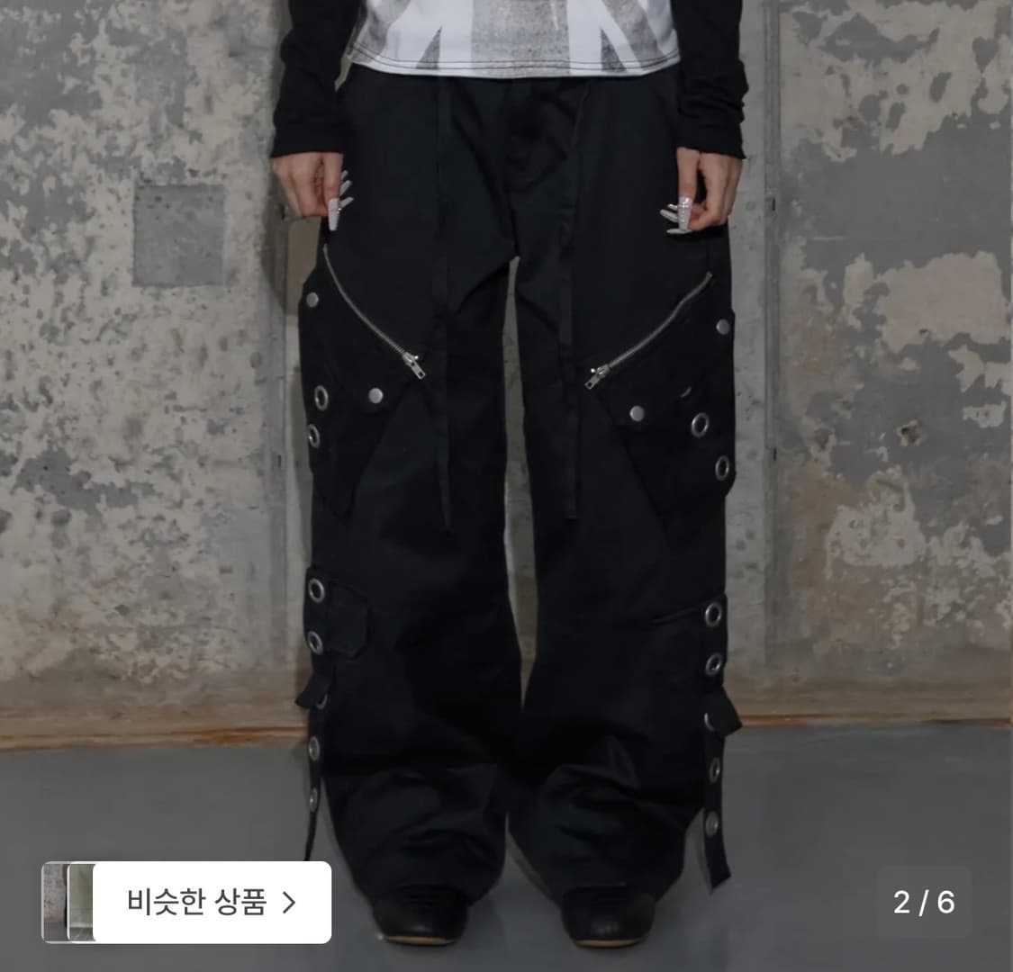 팬시클럽 디테쳐블 카고 스트랩 팬츠 블랙 상품이미지2