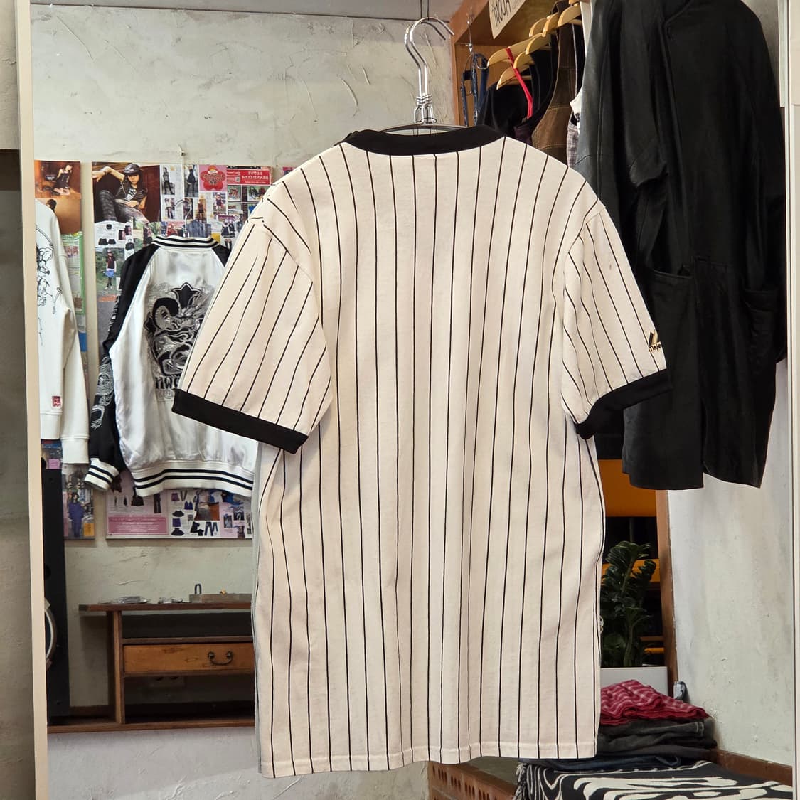 USA 마제스틱 스트라이프 링거 반팔 상품이미지5