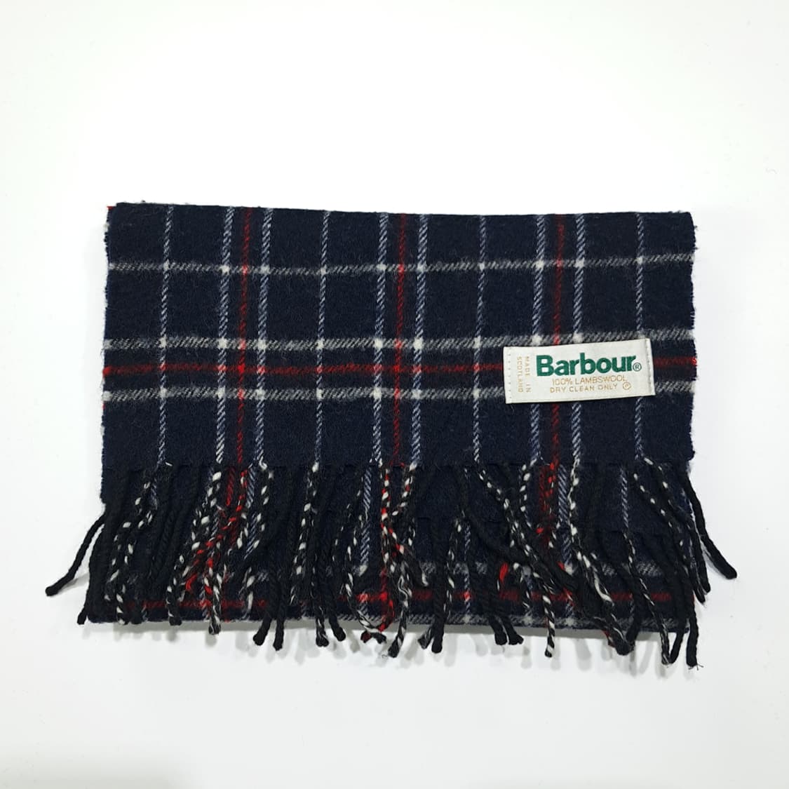 MX469 바버 스코틀랜드판 램스울 타탄 네이비레드 머플러 목도리 상품이미지6