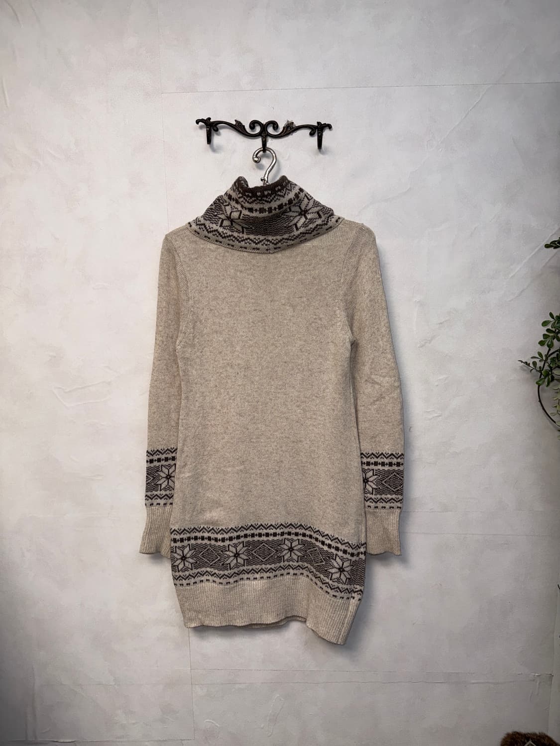 Oatmeal snowflake warmer neck knit ops 상품이미지6