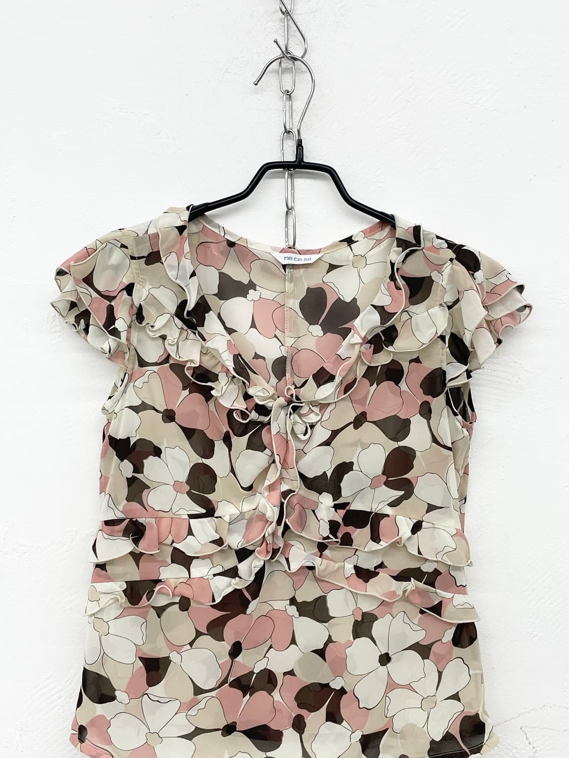 플로럴 시어 프릴 블라우스 상품이미지5