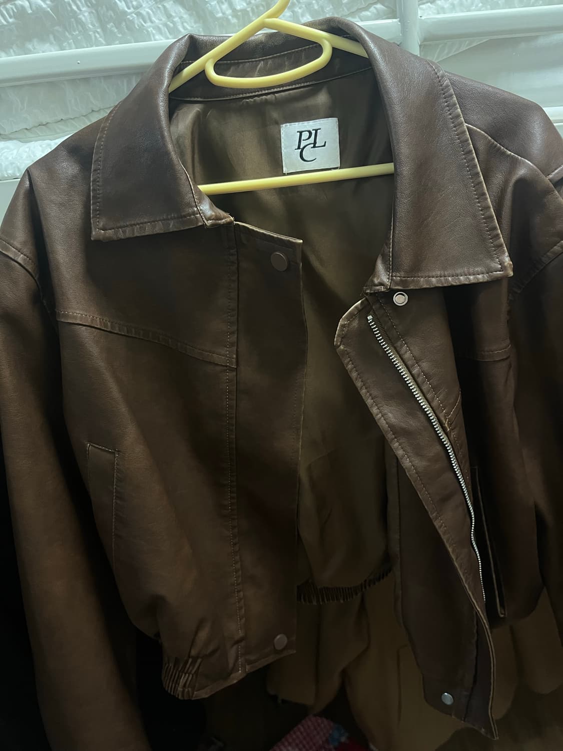 플레이스스튜디오 레더 워시드 빈티지 워싱 자켓 브라운 라이더자켓 상품이미지5