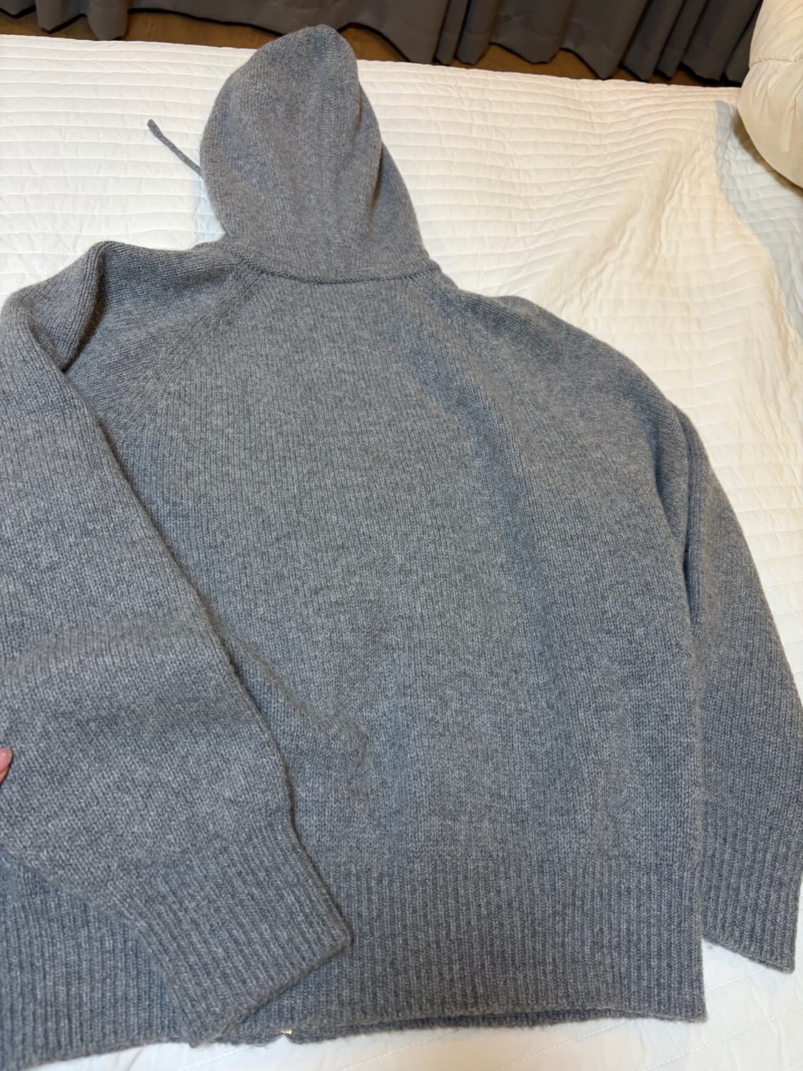 낫띵리튼 Lilo 알파카 후드 집업 그레이 상품이미지6