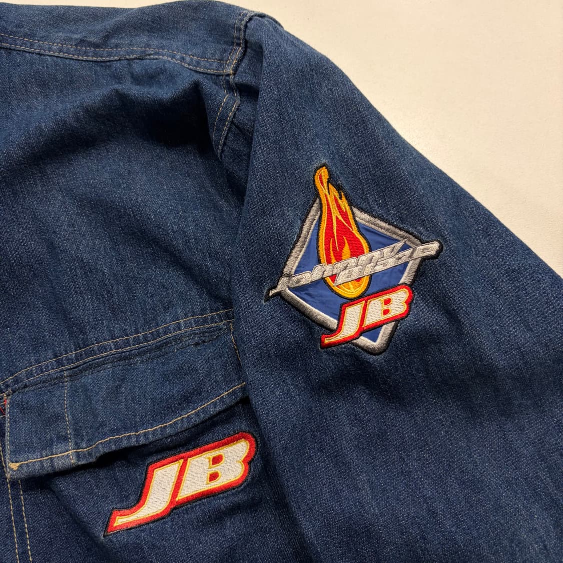 [XL] Johnny Blaze 데님 셔츠 남방 JB로고 B492 상품이미지4