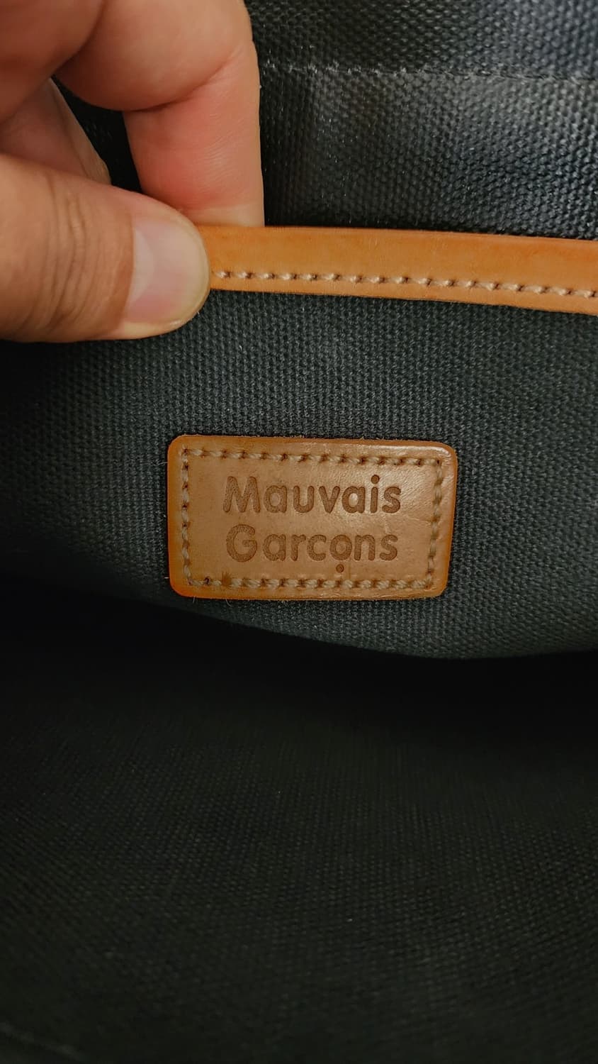 Mauvais Garcons 캔버스 가죽 콤비 숄더백 서류가방 상품이미지6