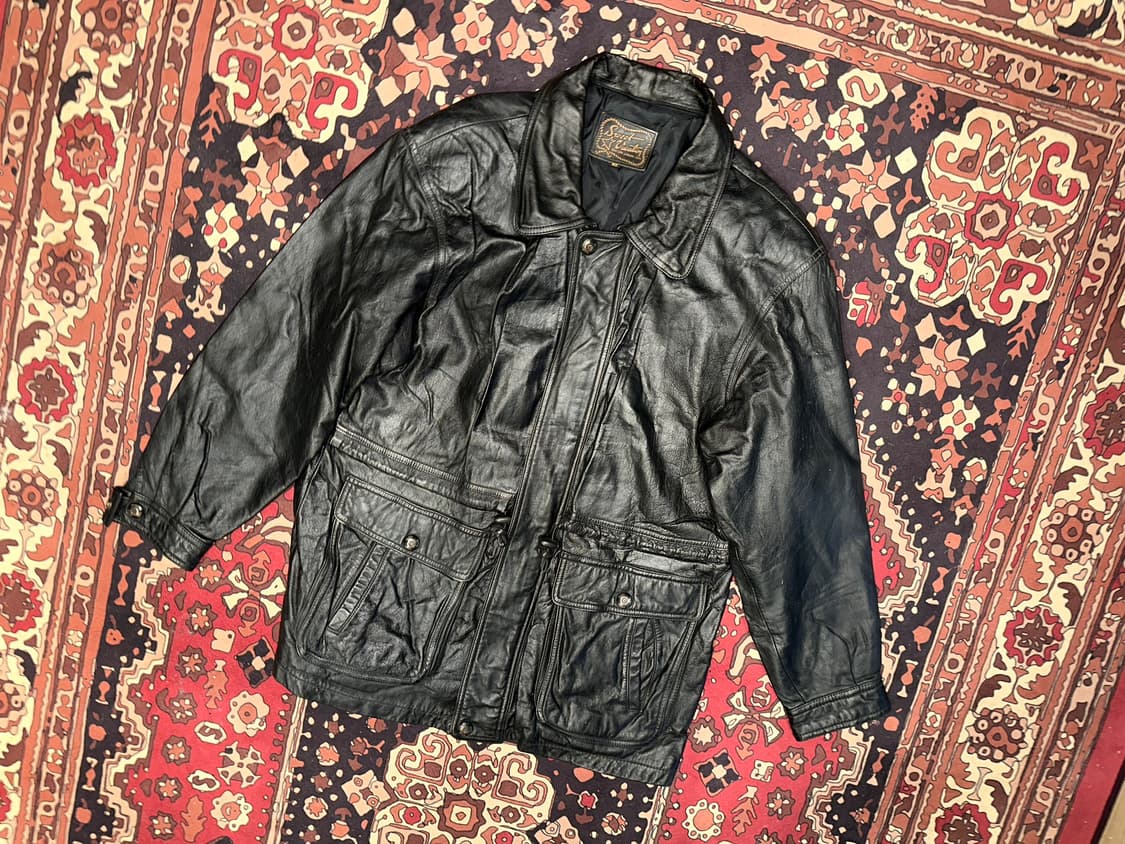 ( L-XL ) 가죽하프자켓 가죽하프 가죽코트 가죽카코트 가죽롱자켓 상품이미지6