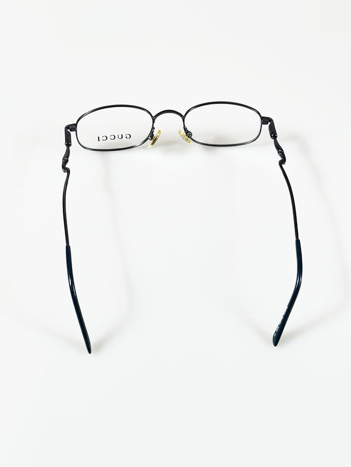 90s GUCCI 블루 메탈 슬림 오벌 빈티지 안경 상품이미지5