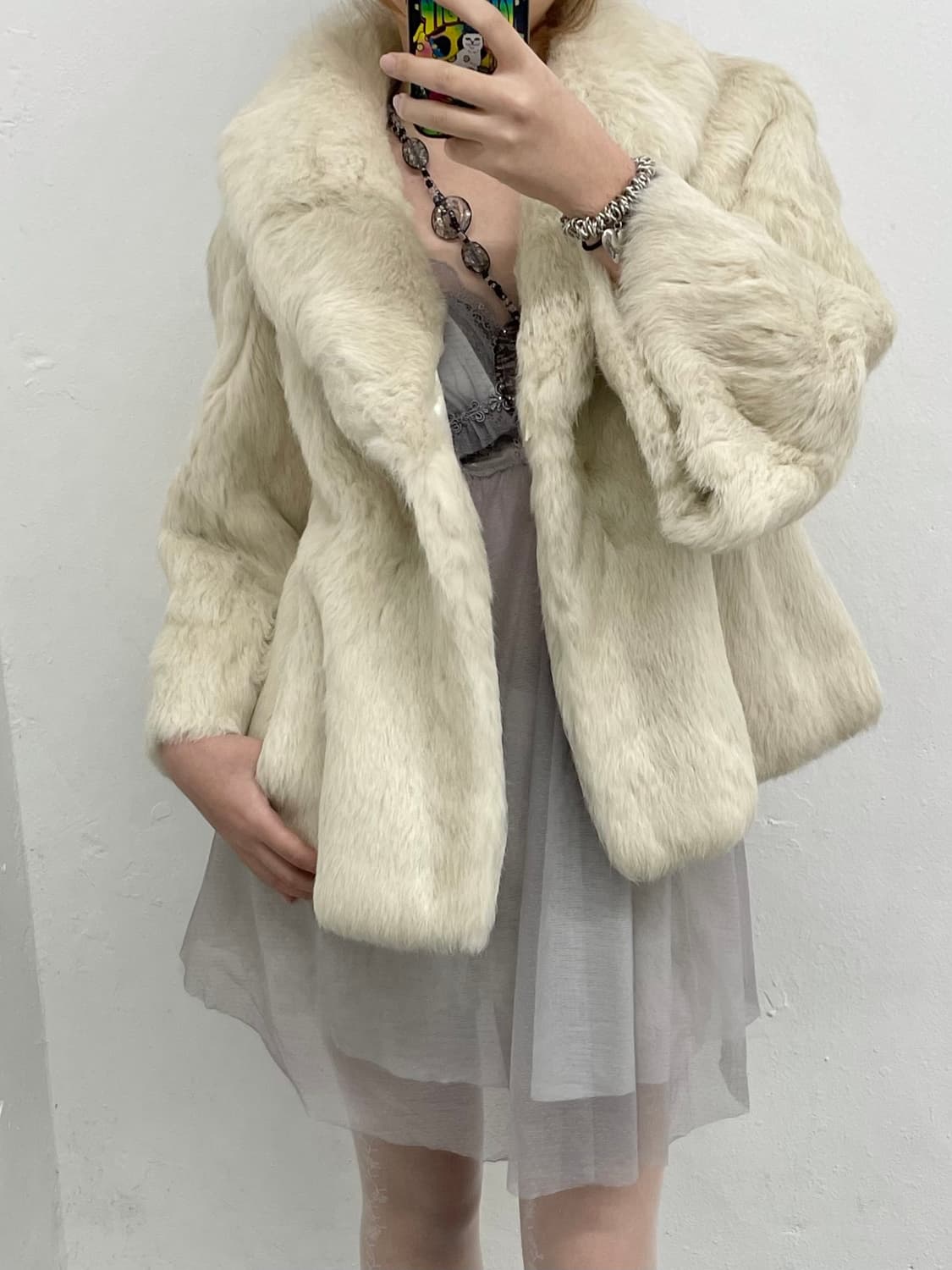 아이보리 렉스 퍼자켓 상품이미지2