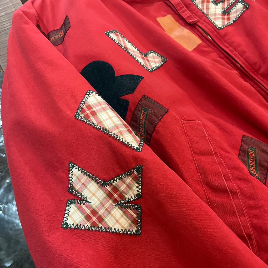 90s 칼헬무트 패치워크 Ma-1 핑크하우스 상품이미지4