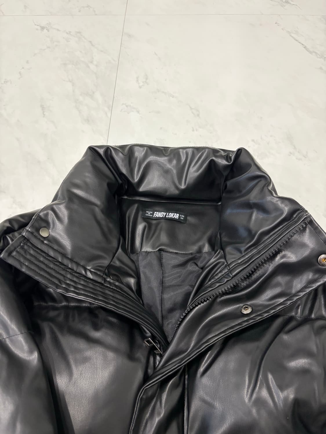 fandylokar leather cropped padded jacket 상품이미지4