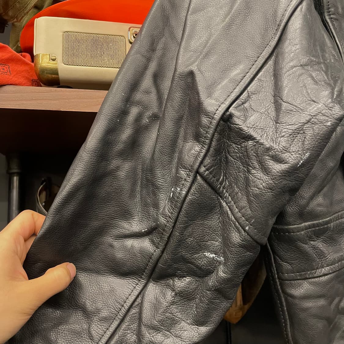 70s Mac Douglas 퍼 내피 플라이트 A2 가죽 리얼 레더 자켓 상품이미지6